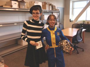 Librarians dressed up