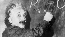 Einstein at a Chalkboard