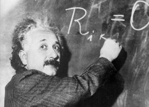 Einstein at a Chalkboard