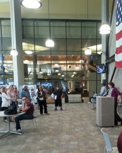 CSN Vice President of Finance Mary Kaye Bailey addresses the gathering on the Cheyenne campus.