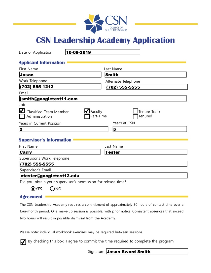 CSN Leadership Academy Applications Available