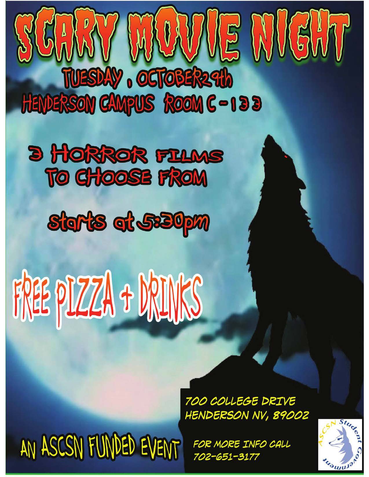 Scary Movie Night @ Henderson Campus Room C-133